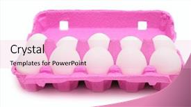  Presentation with container - Presentation having eggs in pink carton container background and a  colored foreground