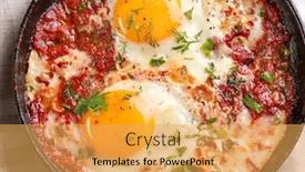  Presentation with frying - Amazing slide set having frying pan on napkin close backdrop and a yellow colored foreground