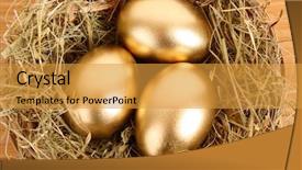  Presentation with hen - Amazing presentation theme having eggs in the grassy nest backdrop and a gold colored foreground
