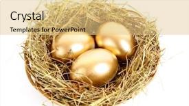  Presentation with hen - PPT layouts featuring eggs in the grassy nest background and a yellow colored foreground