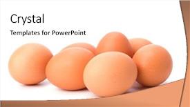  Presentation with egg - Cool new PPT theme with eggs isolated on white background backdrop and a white colored foreground