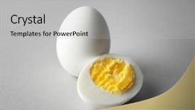  Presentation with grey - Colorful slide set enhanced with eggs on grey background nutrition backdrop and a  colored foreground