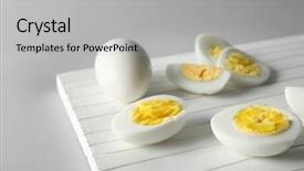  Presentation with vegetable cutting board - Colorful slide set enhanced with eggs on grey background nutrition backdrop and a  colored foreground