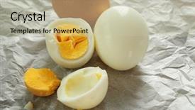  Presentation with parchment paper - Slide set with eggs on parchment paper nutrition background and a  colored foreground