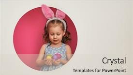  Presentation with pink white - Audience pleasing slides consisting of eggs on white and pink backdrop and a  colored foreground