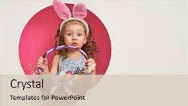  Presentation with dog baby cute child - PPT layouts enhanced with eggs on white and pink background and a lemonade colored foreground