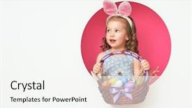  Presentation with dog baby cute child - Cool new presentation theme with eggs on white and pink backdrop and a white colored foreground