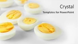  Presentation with nutrition - Theme enhanced with eggs on white background nutrition background and a  colored foreground
