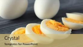  Presentation with nutrition disease - Amazing slide deck having eggs on wooden background nutrition backdrop and a yellow colored foreground