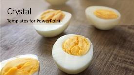  Presentation with sliced fresh papaya on wooden - Beautiful slide deck featuring eggs on wooden surface nutrition backdrop and a coral colored foreground