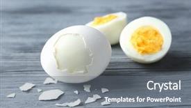  Presentation with eggs egg carton egg box - Cool new slide deck with eggs on wooden surface nutrition backdrop and a gray colored foreground