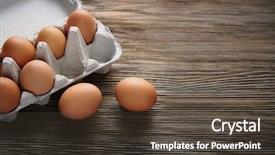  Presentation with wooden - Cool new PPT theme with eggs package on wooden background backdrop and a tawny brown colored foreground