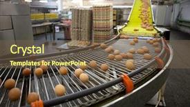  Presentation with production line - Beautiful slides featuring confetti - golden ball close up backdrop and a wine colored foreground