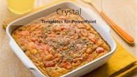  Presentation with oregano - Presentation design consisting of eggs-quiche-with-tomatoes background and a lemonade colored foreground