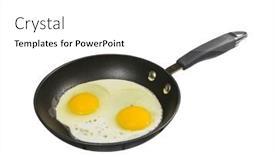  Presentation with frying - PPT theme consisting of eggs-sunny-side-up-cooking background and a white colored foreground