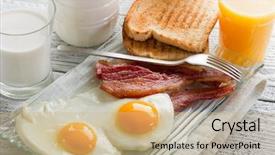  Presentation with bacon - Cool new presentation theme with eggs with bacon for breakfast backdrop and a coral colored foreground