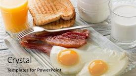  Presentation with bacon - Amazing theme having eggs with bacon for breakfast backdrop and a coral colored foreground
