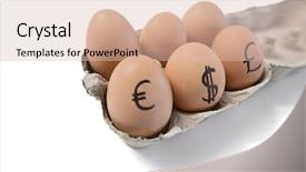  Presentation with eggs egg carton egg box - Cool new theme with eggs with currency symbols backdrop and a  colored foreground
