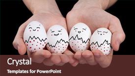  Presentation with black hand - Amazing presentation theme having eggs with funny face smiley backdrop and a tawny brown colored foreground