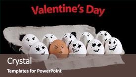  Presentation with valentines day - PPT layouts consisting of eggs with happy smiley faces background and a tawny brown colored foreground