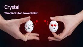  Presentation with valentines day - Cool new theme with eggs with happy smiley faces backdrop and a wine colored foreground