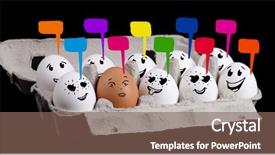  Presentation with valentines day - Slide deck with eggs with happy smiley faces background and a violet colored foreground