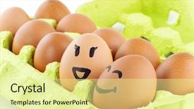  Presentation with faces - Amazing presentation having eggs with smiley faces backdrop and a blonde colored foreground