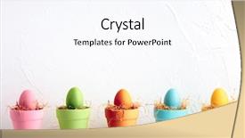  Presentation with easter - Amazing presentation theme having eggshell - colorful pots with easter eggs backdrop and a pink colored foreground