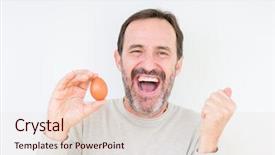  Presentation with fresh man chemistry - Beautiful PPT theme featuring eggshell - senior man holding fresh egg backdrop and a lemonade colored foreground