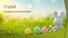  Presentation with rabbit - Theme with eggshell - sugar rabbit with easter eggs background and a cream colored foreground