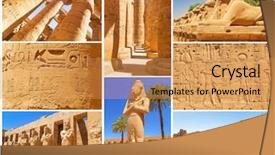  Presentation with karnak - Presentation theme consisting of collage of karnak architecture background and a gold colored foreground