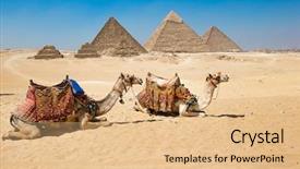  Presentation with cairo - Slides having gizi - pyramids with a beautiful sky background and a coral colored foreground