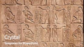  Presentation with sandstone - Slide deck with egiptian hieroglyphs carved in sandstone background and a coral colored foreground