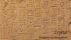  Presentation with sandstone tiles - PPT layouts consisting of egiptian hieroglyphs carved in sandstone background and a coral colored foreground