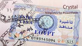  Presentation with cannabis marijuana leaves passport - Presentation theme featuring egiptian visa in the passport background and a  colored foreground