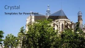  Presentation with paris france - PPT theme featuring eglise-saint-eustache-in-paris background and a light blue colored foreground