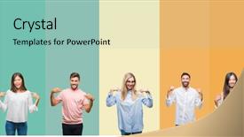  Presentation with skin care ethnic people - Cool new presentation with ego person - collage of different ethnics young backdrop and a  colored foreground