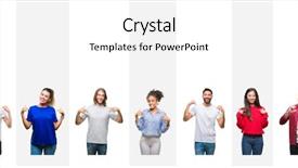  Presentation with skin care ethnic people - Slides having ego person - collage of different ethnics young background and a white colored foreground