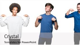  Presentation with people collage - Amazing slide set having ego person - collage of group of people backdrop and a light gray colored foreground