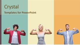  Presentation with people collage - Audience pleasing PPT layouts consisting of ego person - collage of group of young backdrop and a cream colored foreground