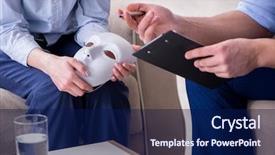  Presentation with love - Audience pleasing slide set consisting of ego psychology - young woman visiting male psychologist backdrop and a  colored foreground