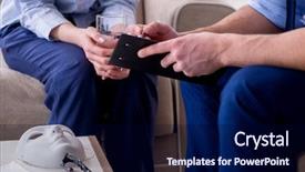  Presentation with young - Audience pleasing slide deck consisting of ego psychology - young woman visiting male psychologist backdrop and a navy blue colored foreground