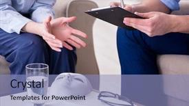  Presentation with on visiting to thirupathi - PPT layouts with ego psychology - young woman visiting male psychologist background and a  colored foreground