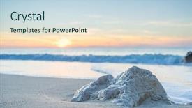  Presentation with turquoise beach - Slide deck enhanced with egremni beach lefkada island greece large and long beach with turquoise water on the island of lefkada in greece background and a sky blue colored foreground