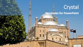  Presentation with cairo - Audience pleasing presentation design consisting of egypt cairo mohammed ali mosque backdrop and a teal colored foreground