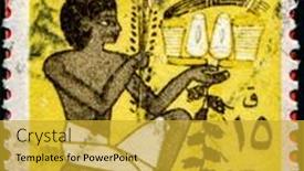  Presentation with votive - Presentation design with decorative maple leaves on a wooden multicolored background background and a tawny brown colored foreground