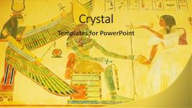  Presentation with papyrus - PPT layouts featuring egypt papyrus - egyptian concept with drawings background and a yellow colored foreground