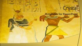  Presentation with papyrus - Slides featuring egypt papyrus - egyptian concept with paintings background and a gold colored foreground