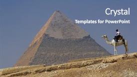  Presentation with egypt pyramid - Audience pleasing presentation theme consisting of egypt with a tourist police backdrop and a ocean colored foreground