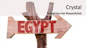  Presentation with egypt - Presentation theme having egypt wooden sign isolated on white background background and a lemonade colored foreground